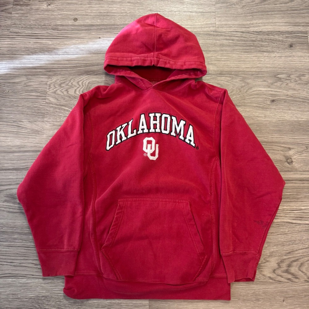 Vintage Y2K Steve & Barrys Oklahoma Sooners Red Heavy Weight Hoodie Small